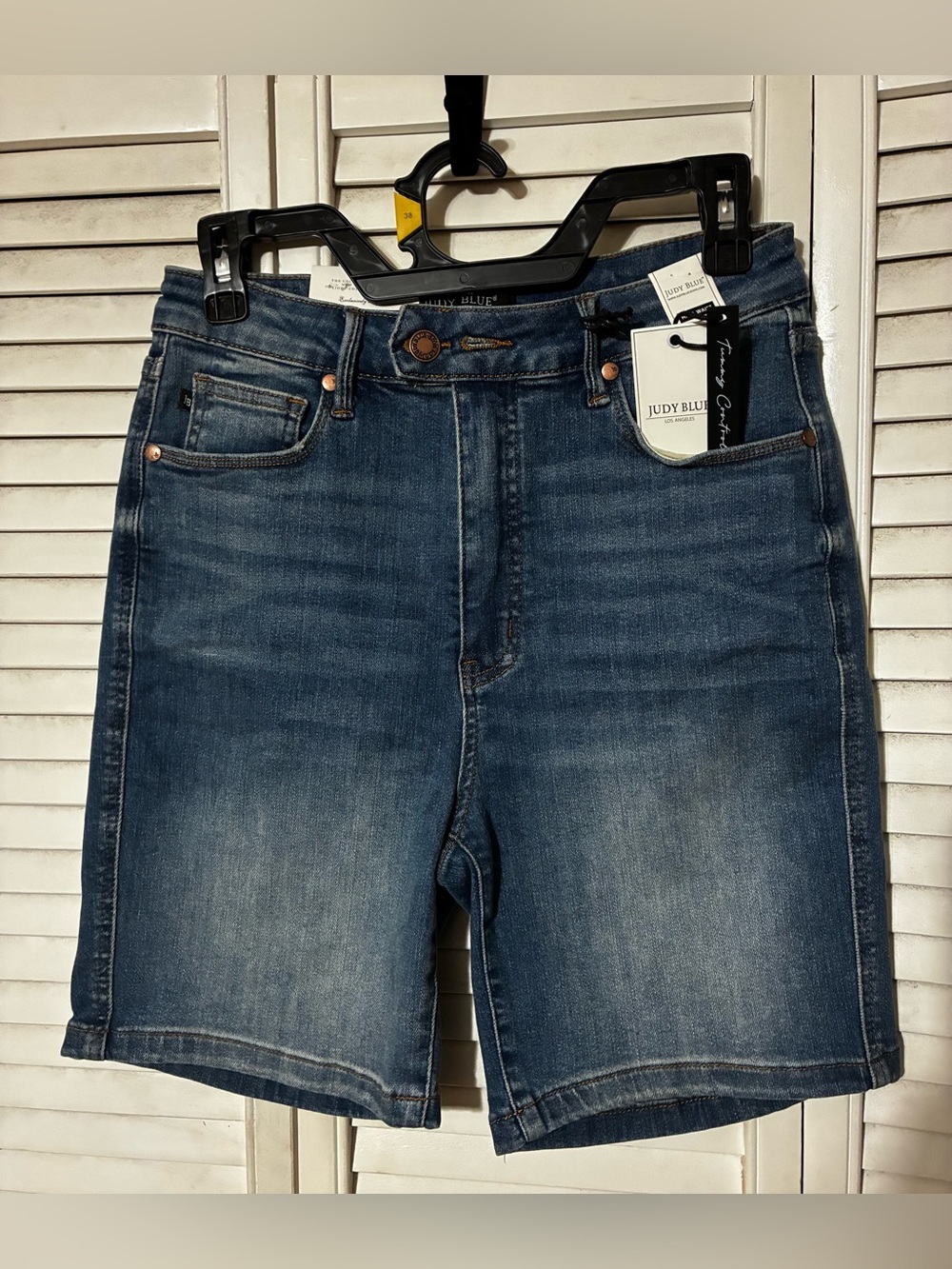 Judy Blue Mid Wash Denim Jean Shorts - Blue